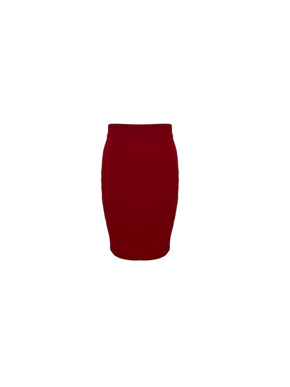 Red A-Line Wrap Hip Skirt