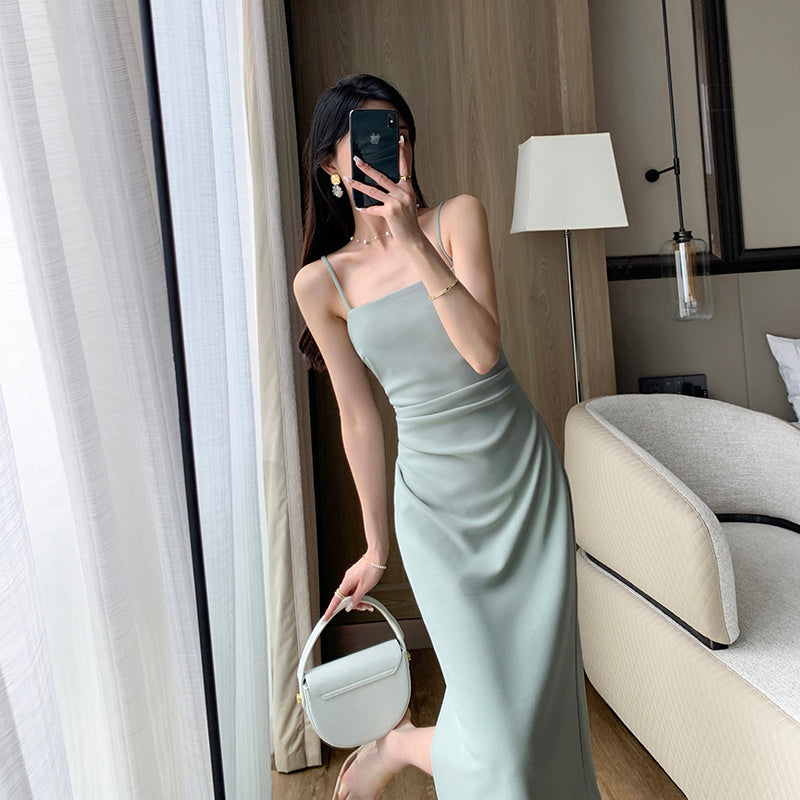 Elegant Green Strap Dress