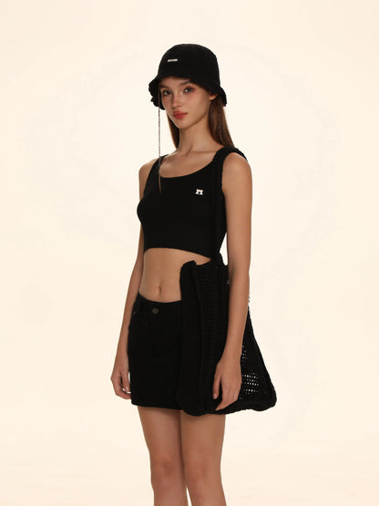 Soft Elastic Embroidered Tank Top