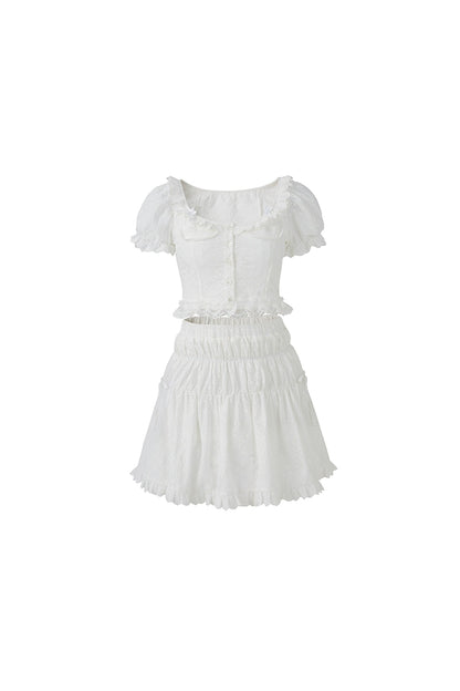 White Sprout Elegance - Hollow Cotton Set