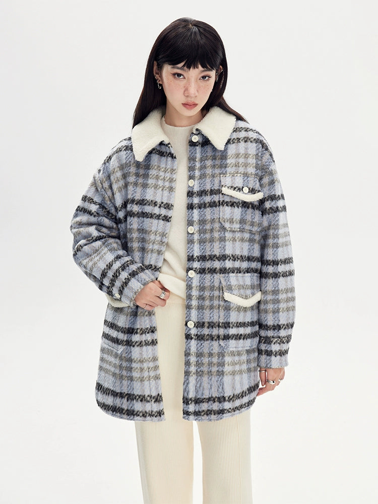 Loose Warm - Retro Plaid Shirt Coat