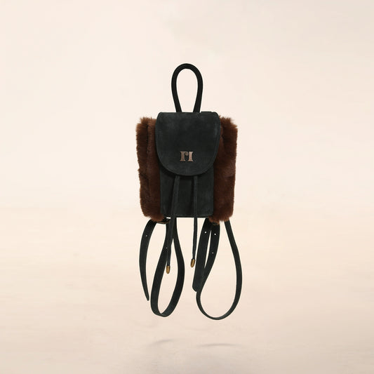 Suede Patchwork Mini Backpack