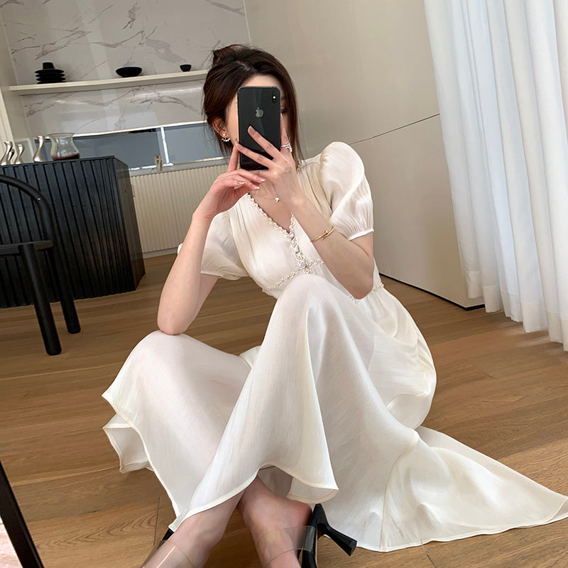 White Retro Dress - 23 Summer