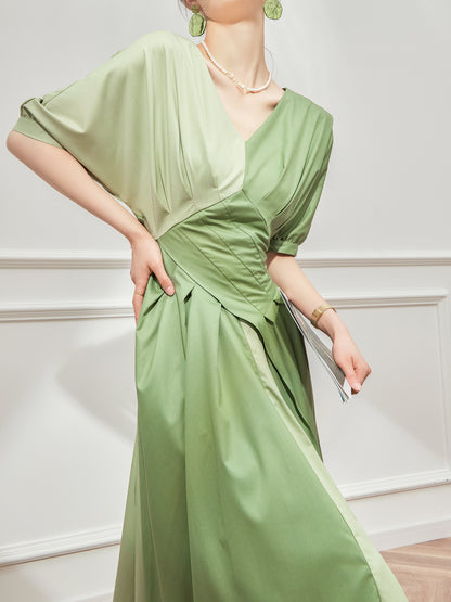 2023 Green Slim Wrap Dress