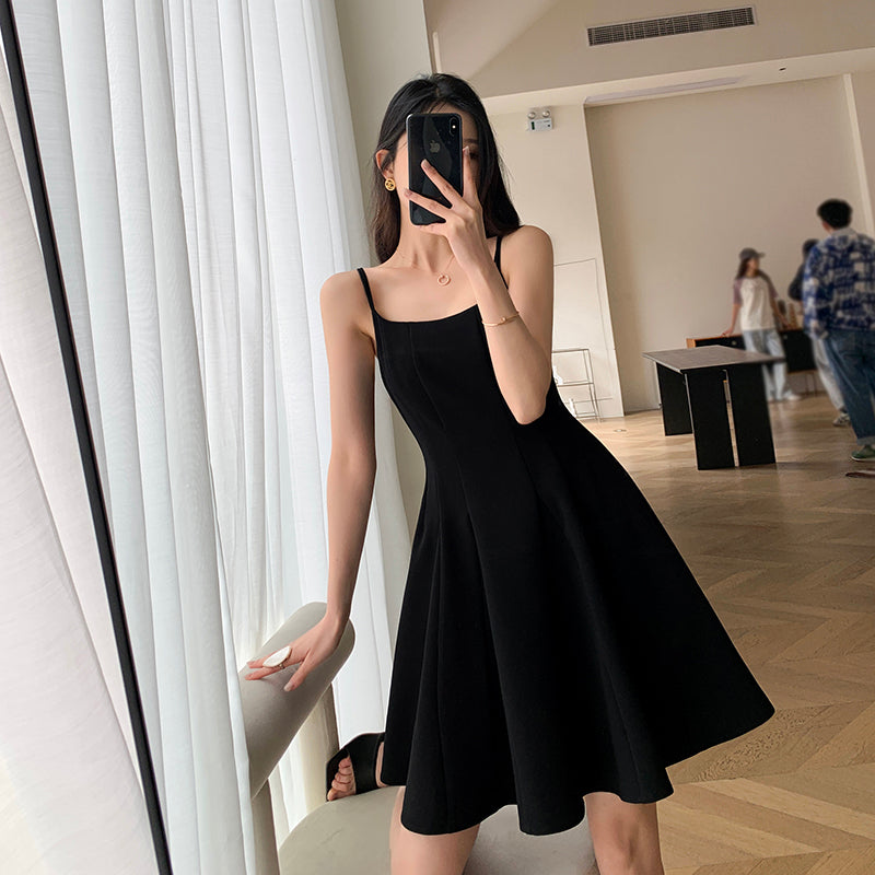 Slim Black Strap Dress - Summer