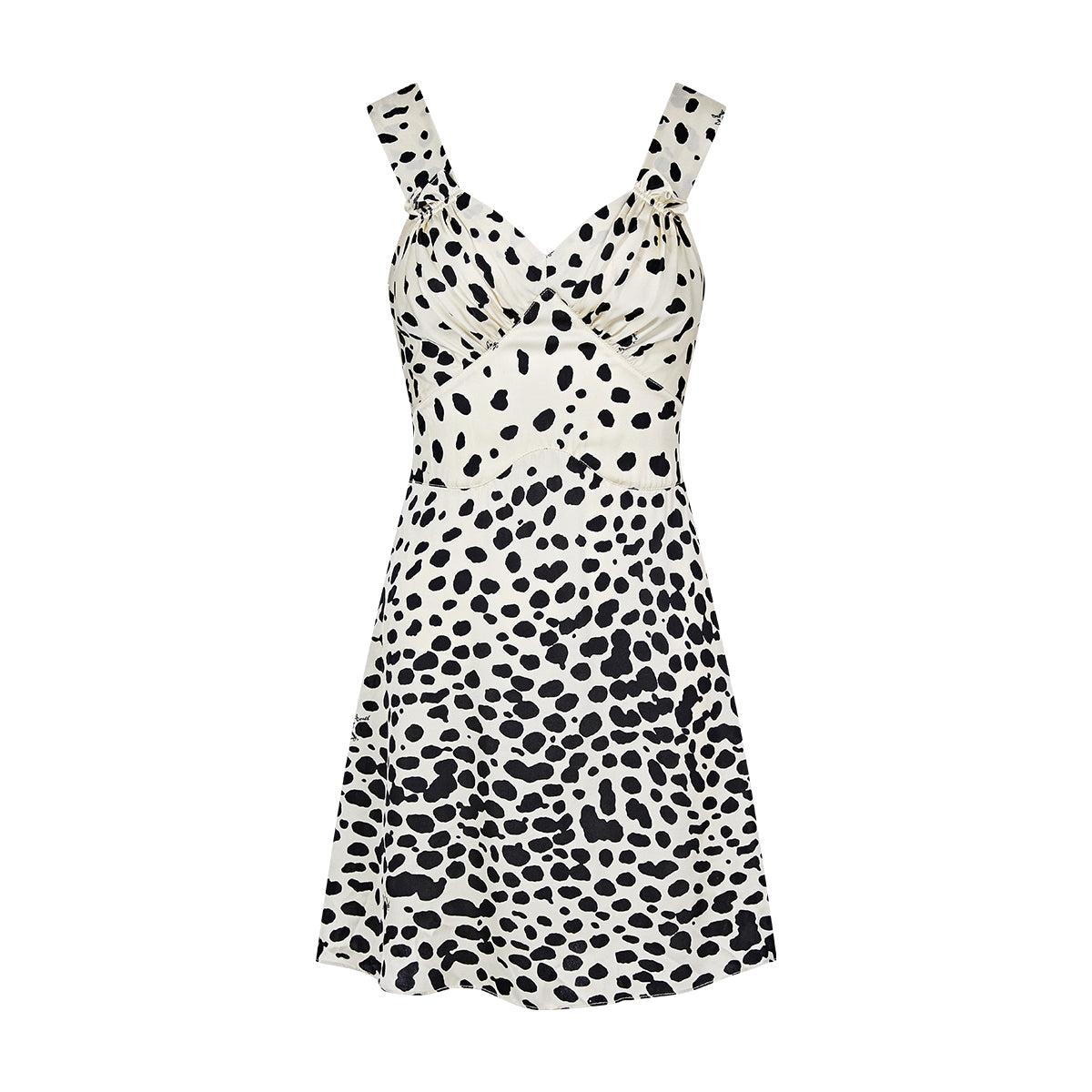 Silk Dot Print Slip Dress