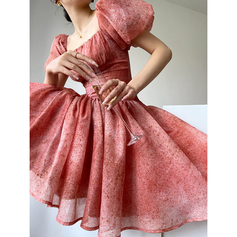 Romantic Sunset Rose Dress
