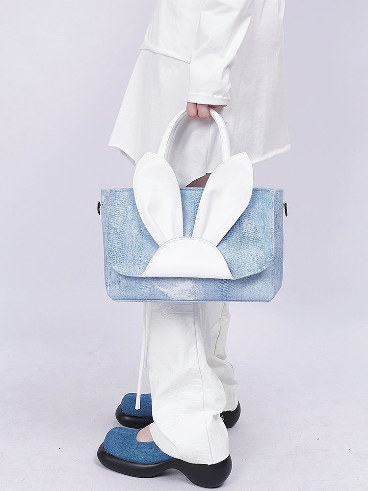 Denim Rabbit Shoulder Bag