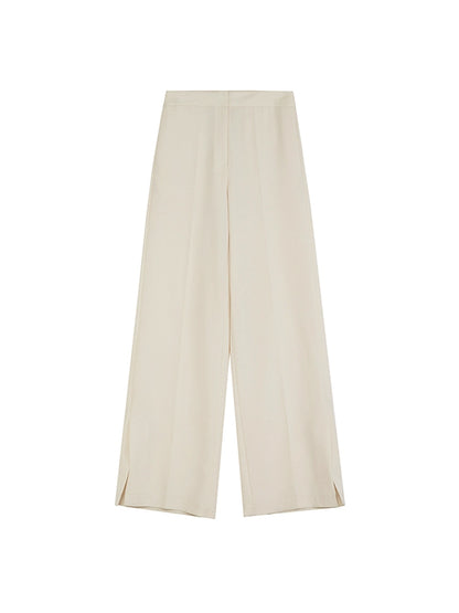 Pantalones de pierna recta de crema delgada