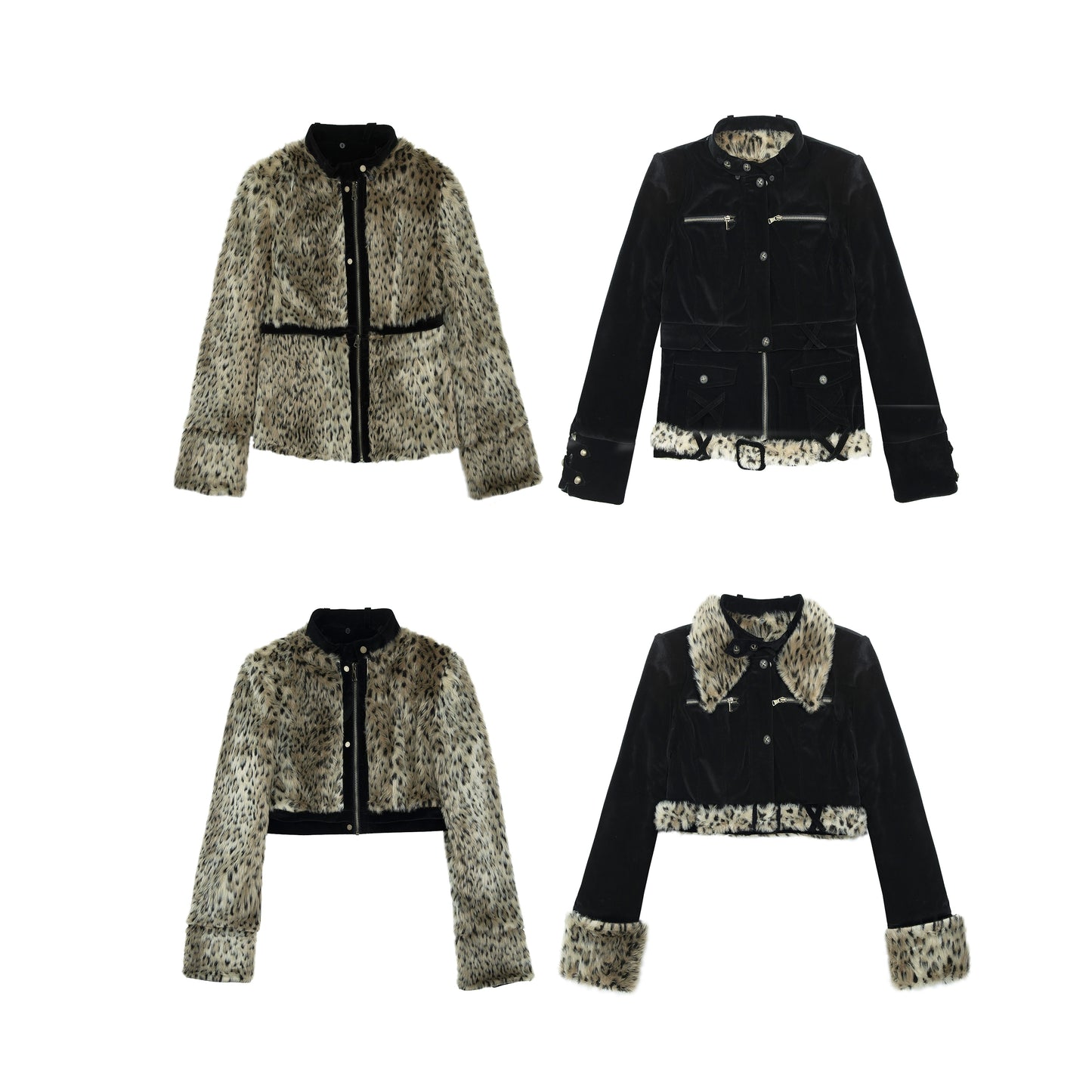 Detachable Leopard Fur Jacket