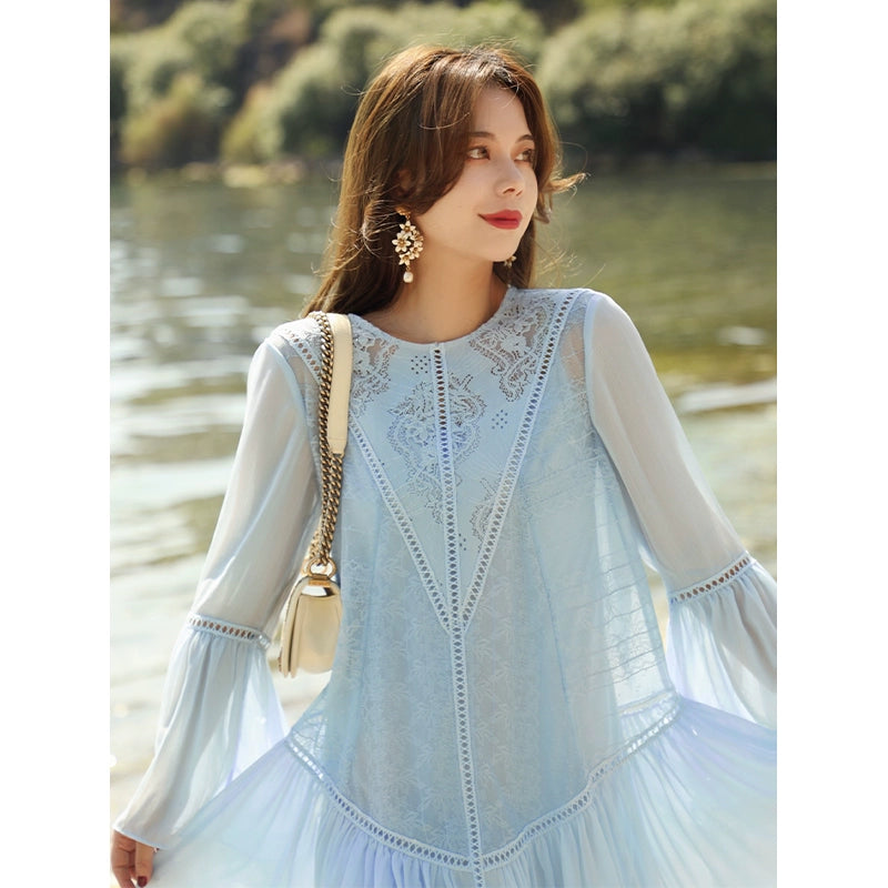 Light Luxury Chiffon Lace Sun Protection Dress