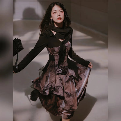 Dark Velvet Fall Dress