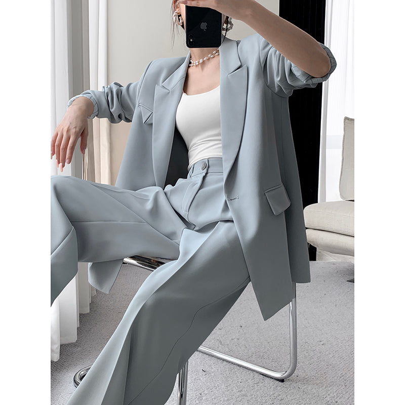 Blue Suit Set 2023 Autumn Pants