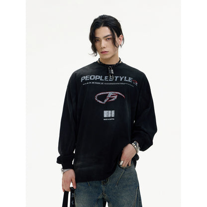 Punk Element - Distressed Printed Long Sleeve T-shirt