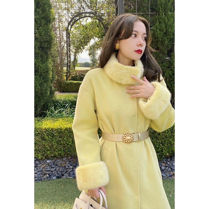 Sunset Manor Mink Fleece Wool Coat