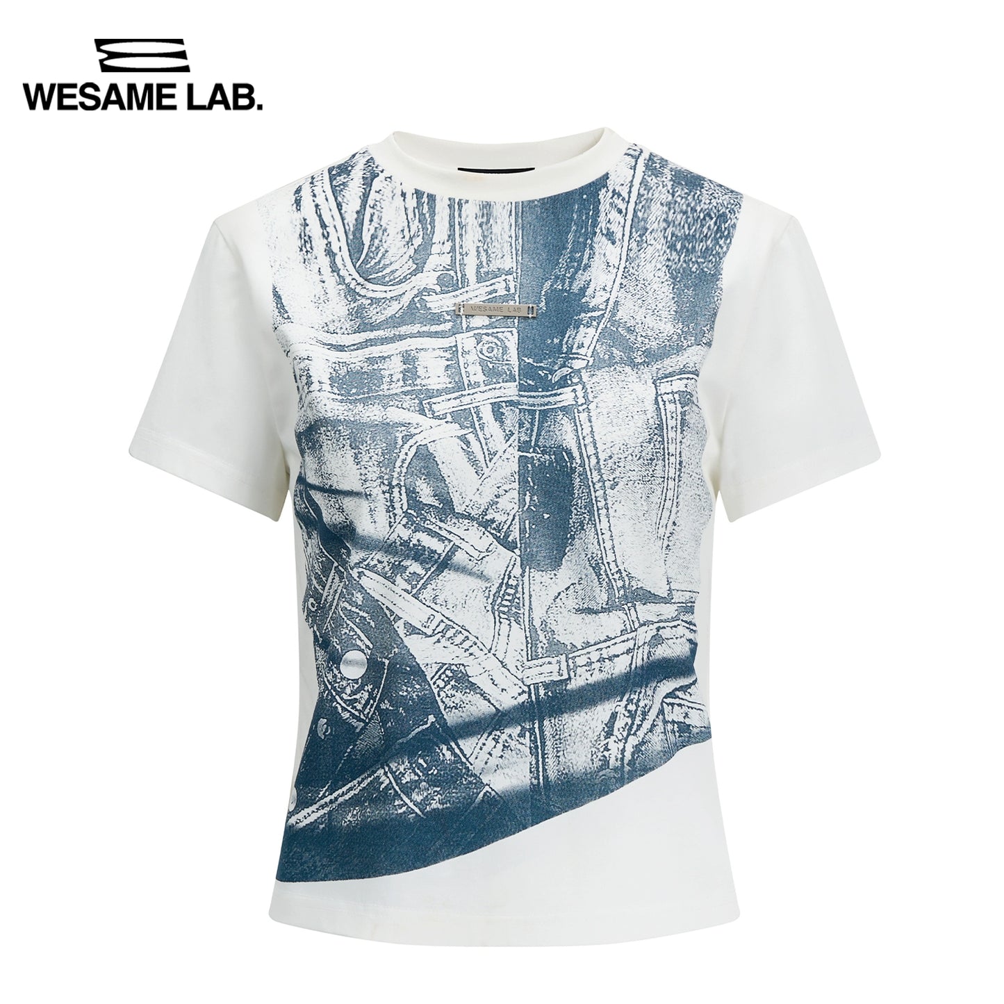 Denim Print Short Sleeve T-shirt