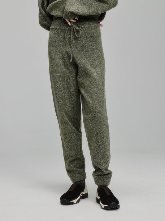 Green Wool Knit Pants