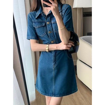 Blue Denim Mini Dress