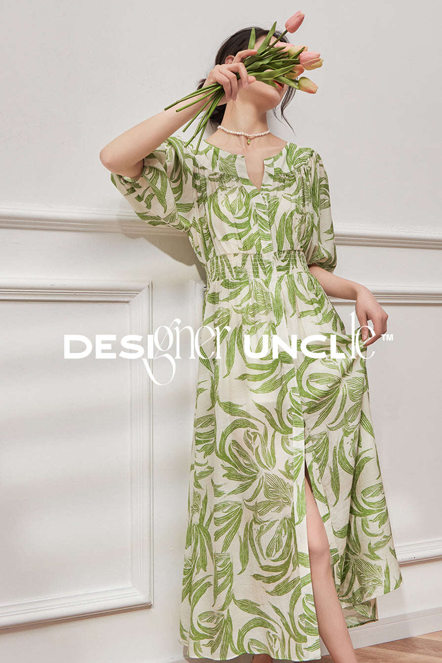 Green Kikyo Split French Dress