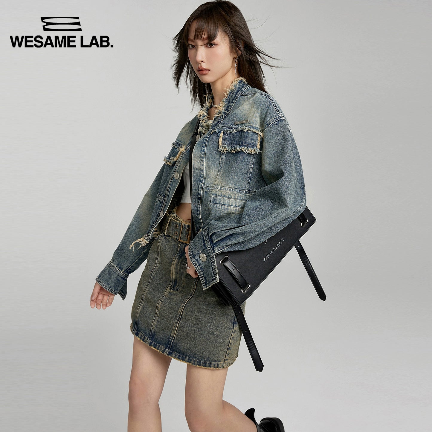 Diseño original Loose Ragged Short Blue de gran tamaño Vintage Denim Spring Women's Spring