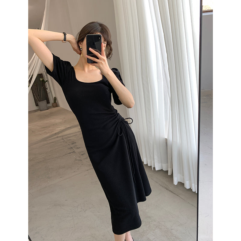 Slimming Black Knit Maxi Skirt