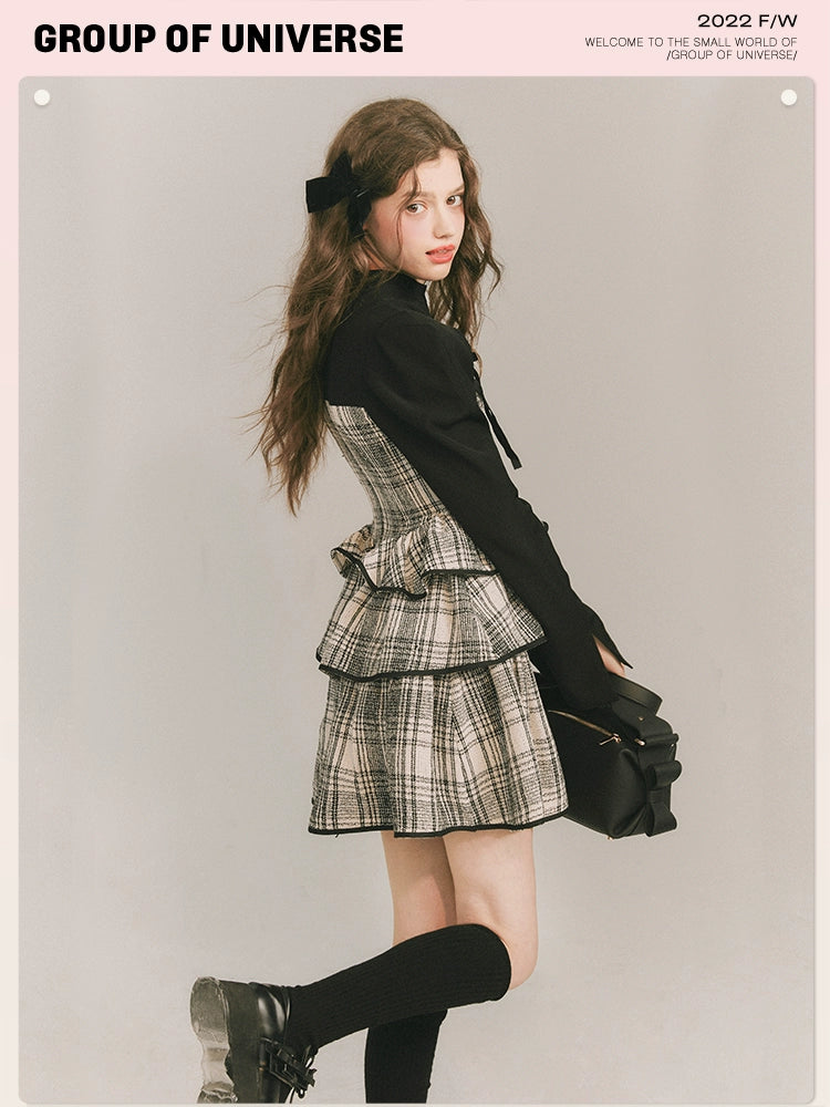 Juniper Plaid - Two-Piece Illusion Dress