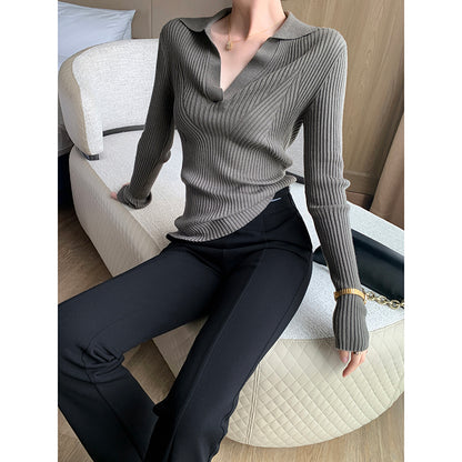 French Turtleneck Knit Top