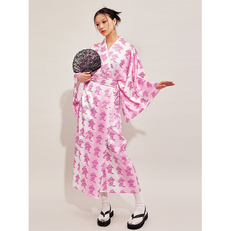 Love printed bathrobe