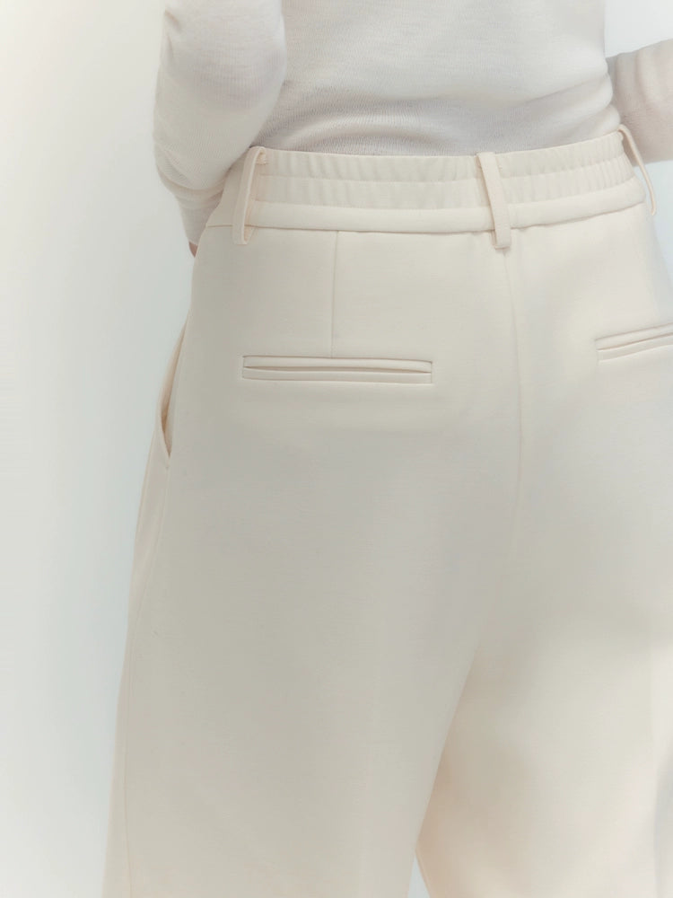 Pantalon décontracté plissé à taille haute