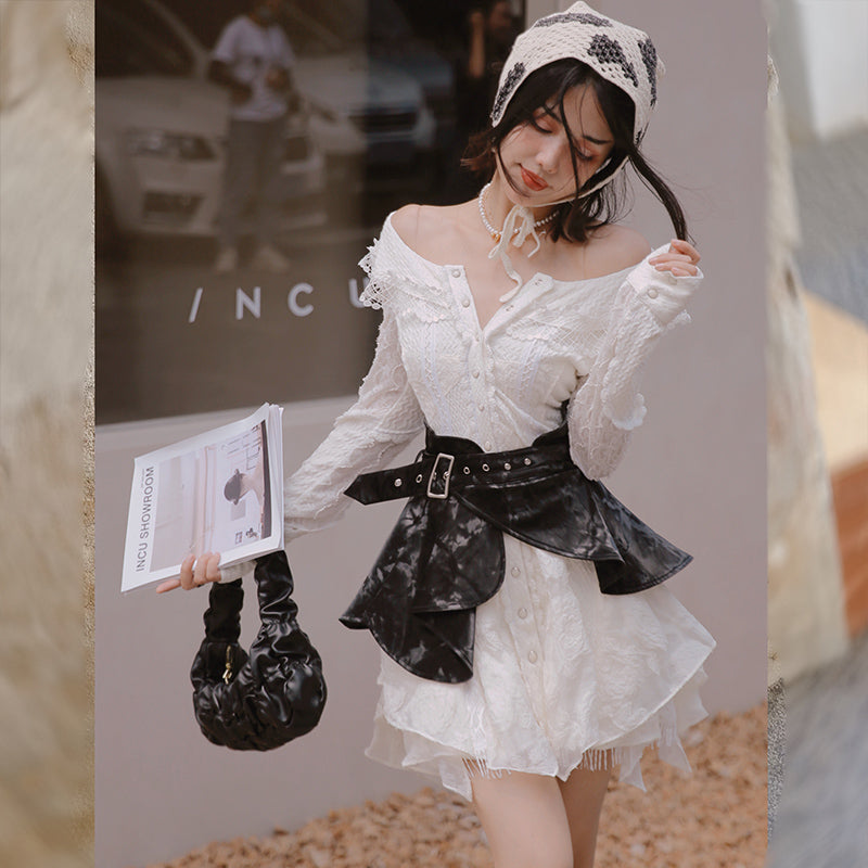 Baroque White Dress Set