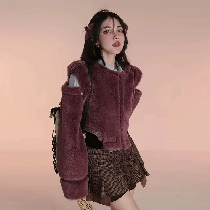 2023 Velvet & Fur Short Retro Coat"