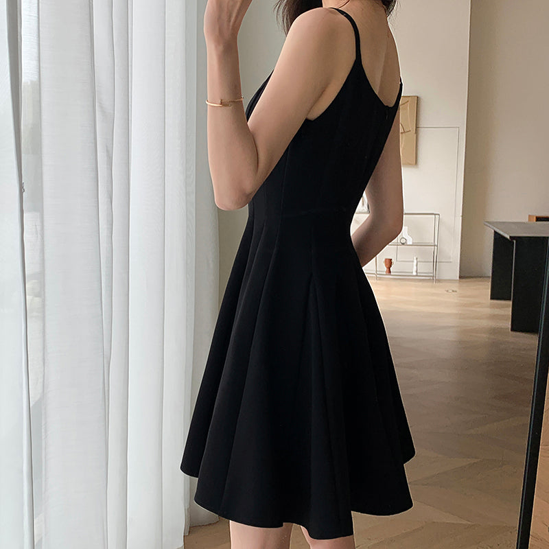 Slim Black Strap Dress - Summer