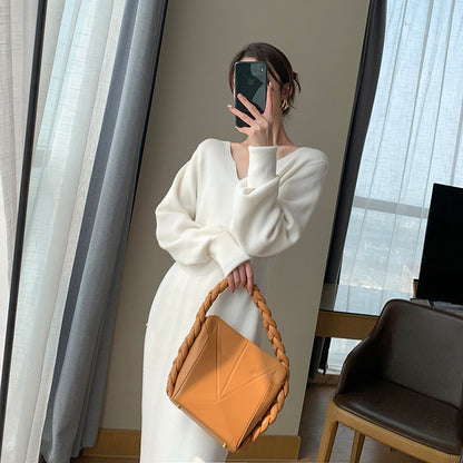 White Knit Dress - 22 Winter