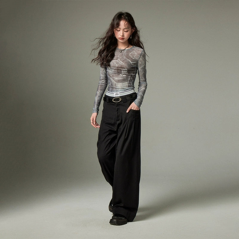 Double Pant Drop - High Waist Wide Leg Pants