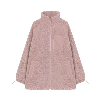 Pink Faux Lamb Coat