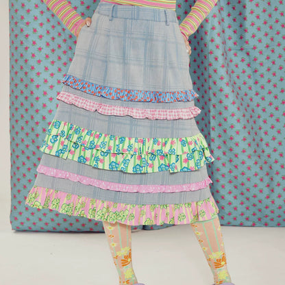Tutu Floral Plaid A-line Skirt