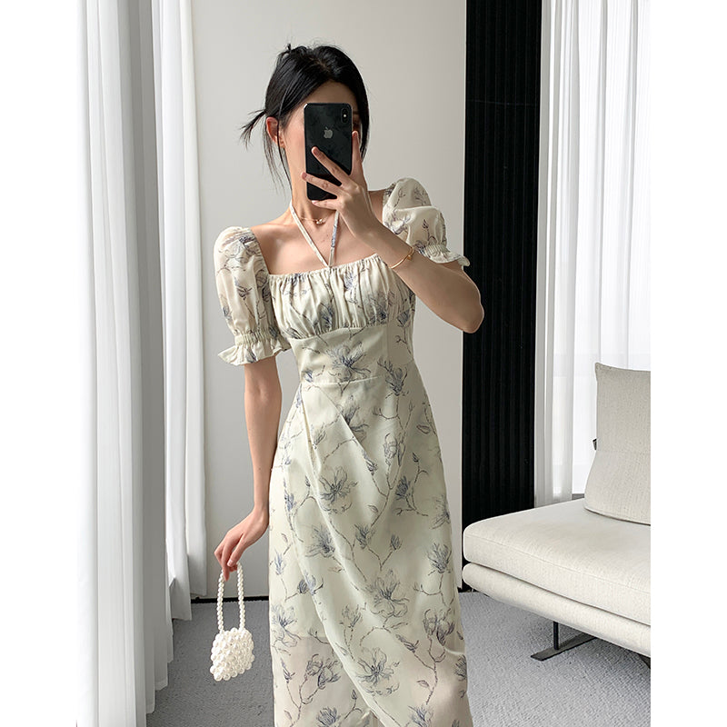 French Retro Floral Dress