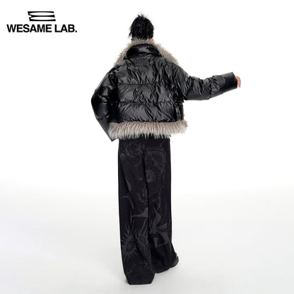 Eco-Friendly Leather Warm Lightweight Fur Pocket Down Coat