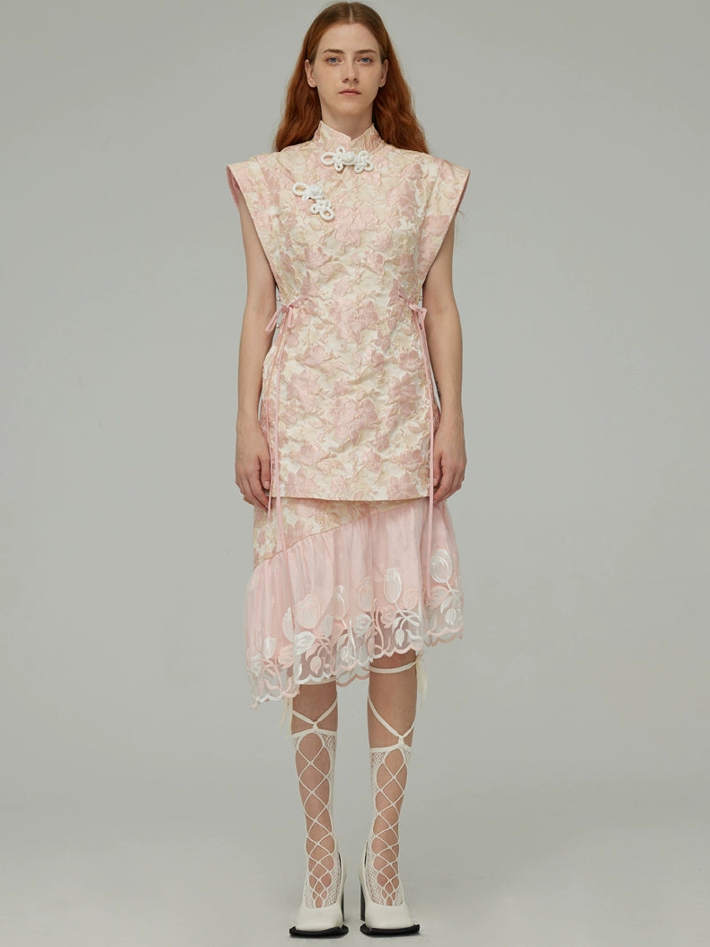 Top rosa Sakura Jacquard