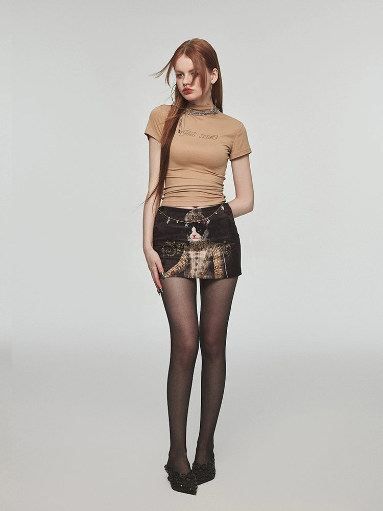 Retro Diamond Jacquard Skirt