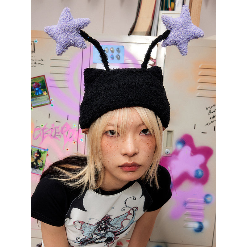 Genie Horn Five Point Star Knit Hat