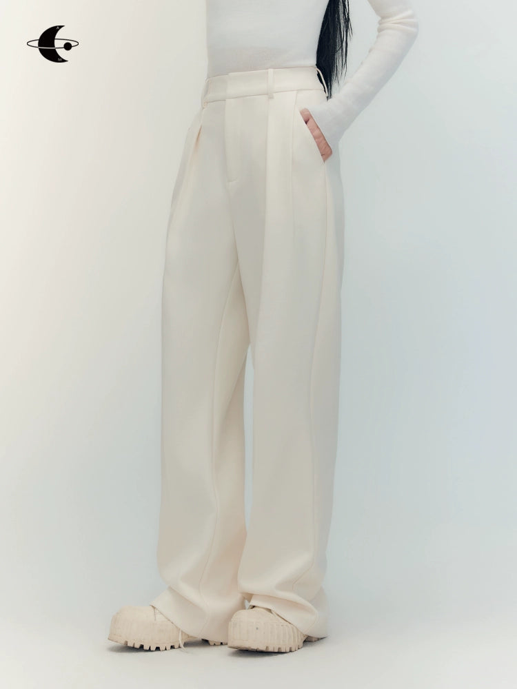 High Waist Pleated Casual Pants