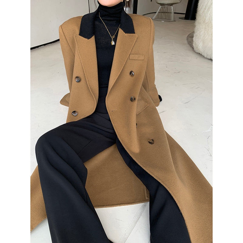 Chic Camel Wool Coat - Autumn/Winter