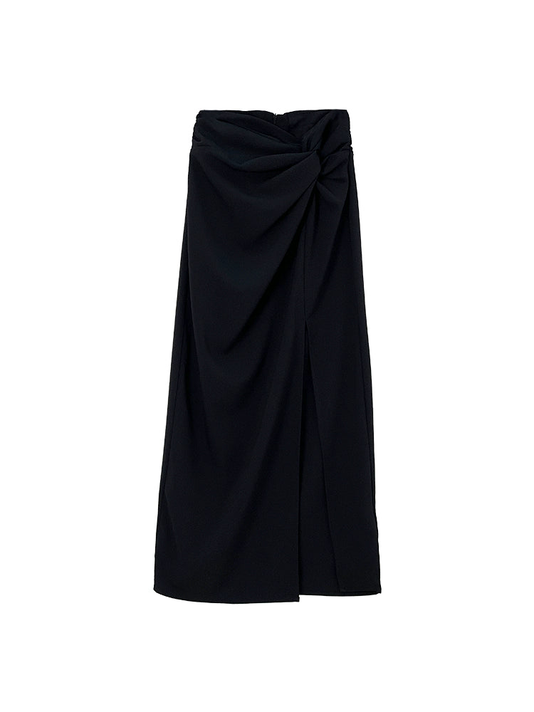 Pleated High Waist Half Skirt