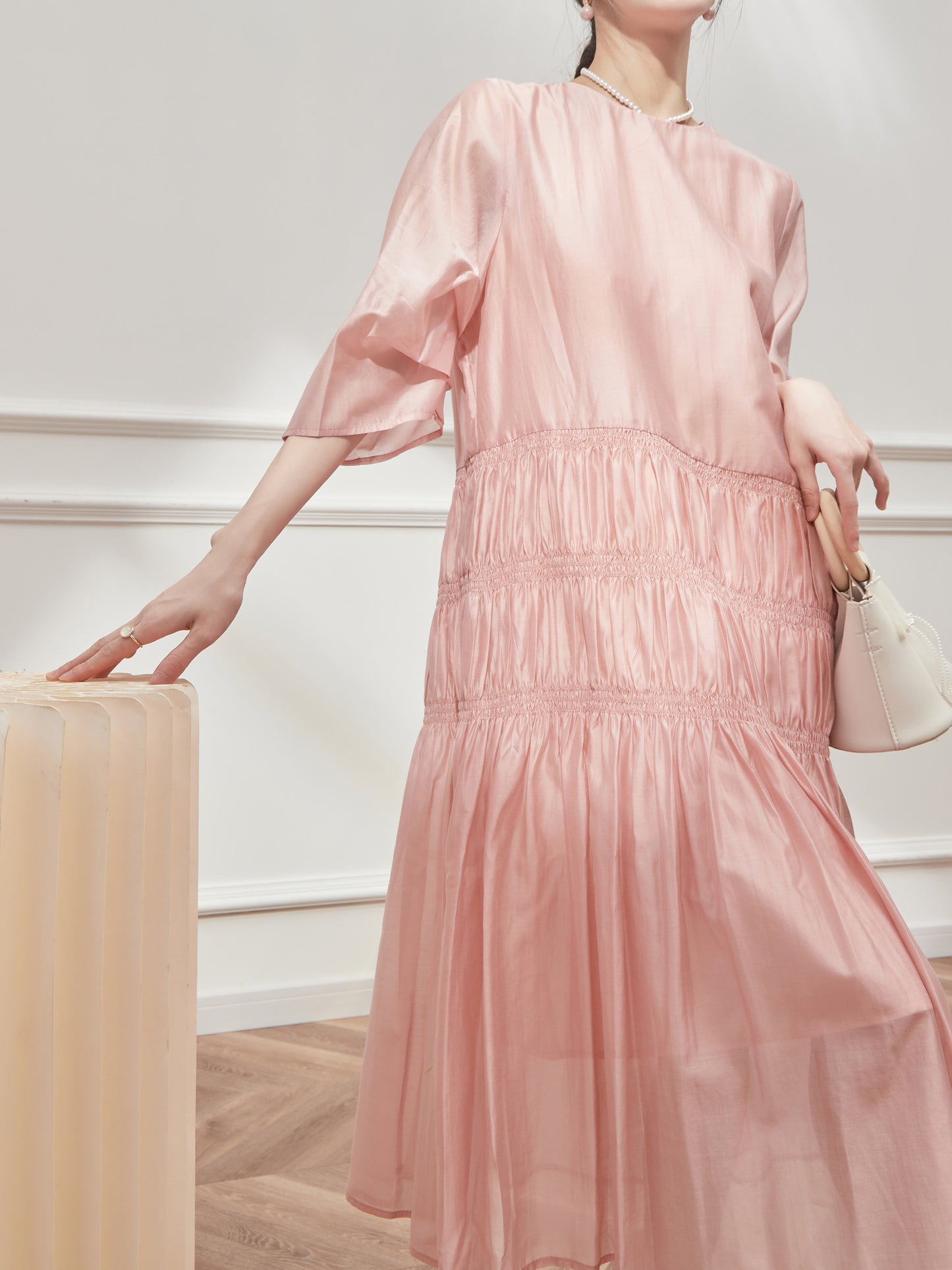 Gentle Pink French Holiday Dress