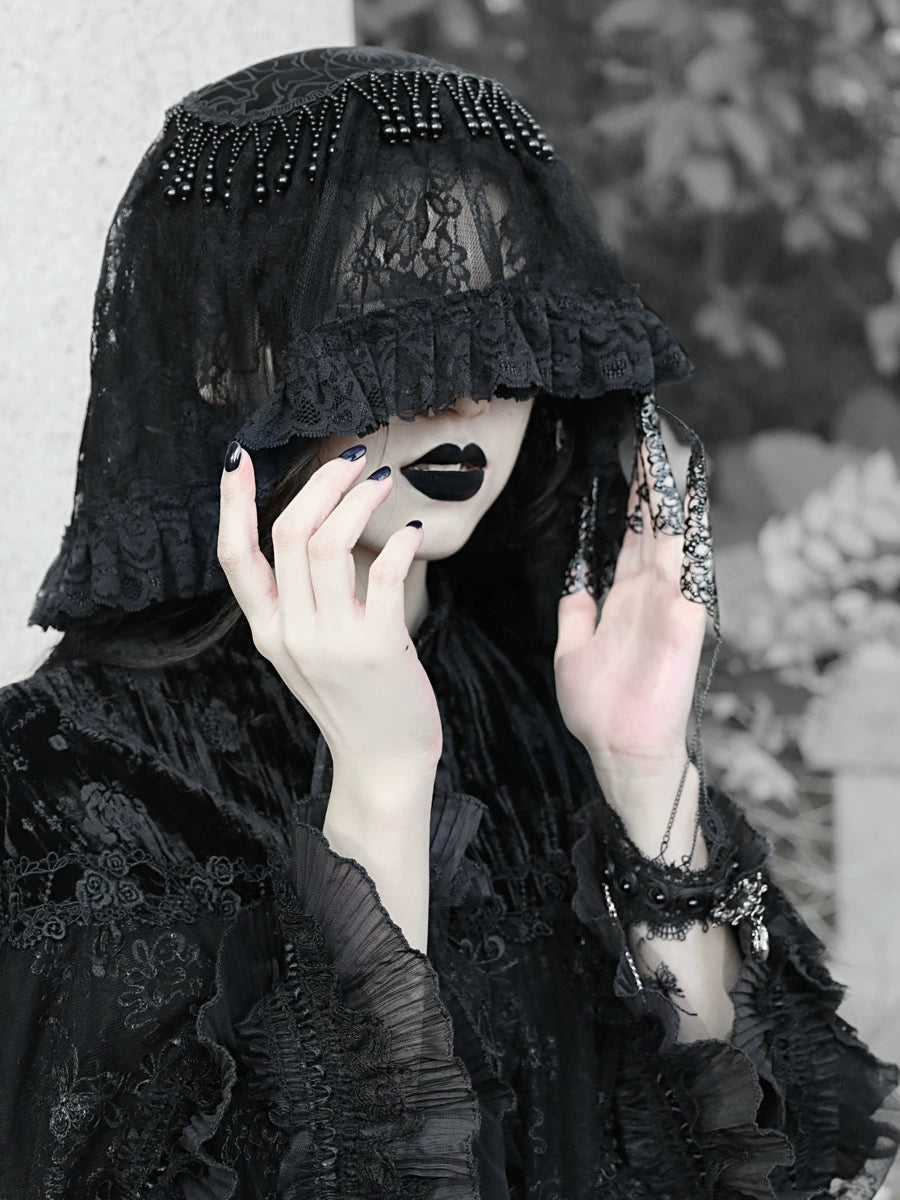 Gothic Mask Lace Headband Set