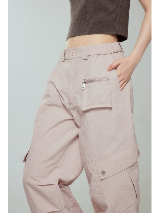 Pink Casual - High Waist Work Pants