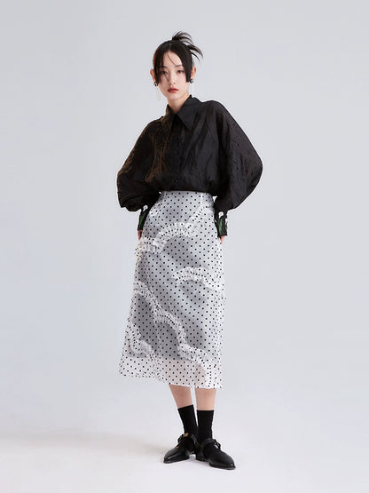 Double Layer Organza Polka Dot Skirt