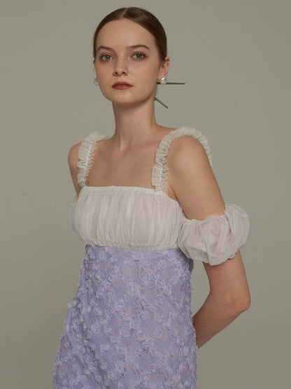 Robe de dentelle d'orchidée violette