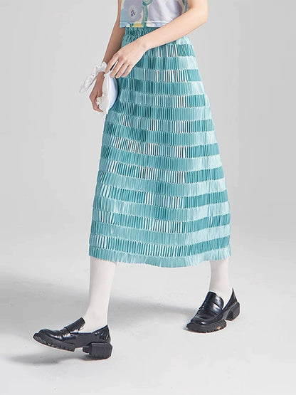 Градиентный набор юбки средней длины